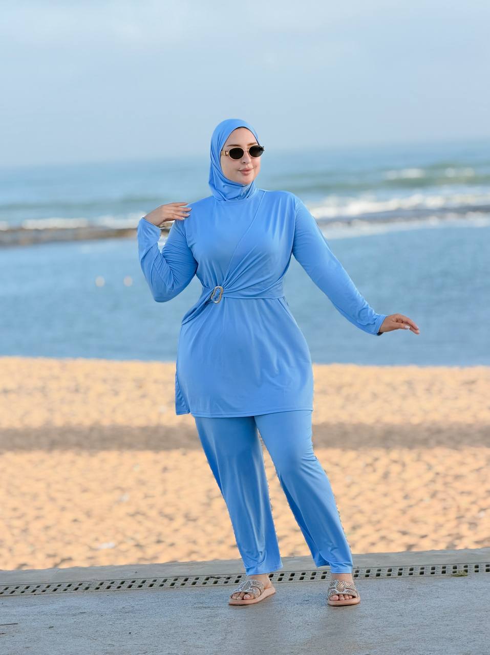 بوركيني طويل محتشم 3 قطع من دار الأميرة