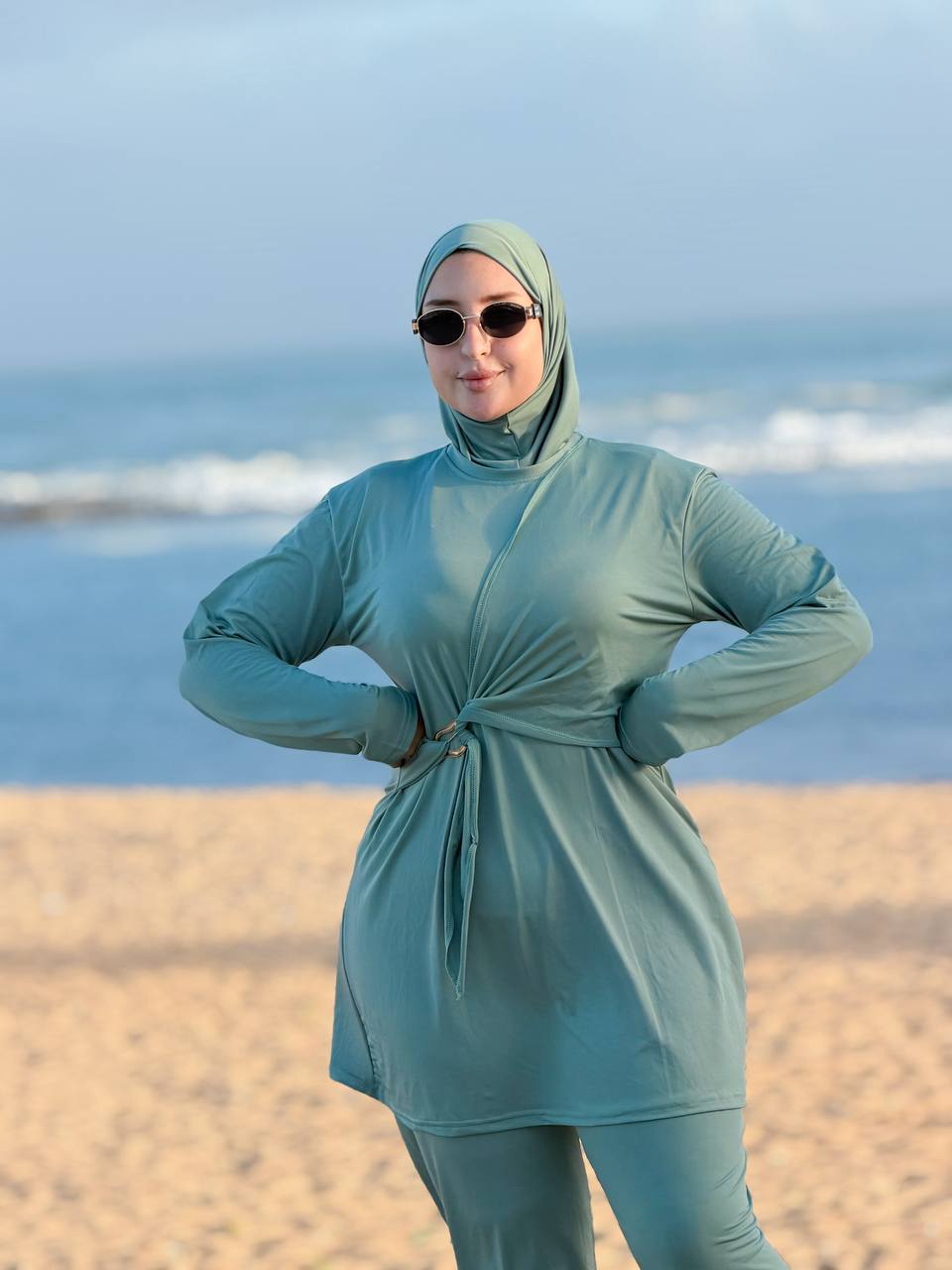 تفاصيل بوركيني طويل محتشم 3 قطع